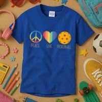 Peace Love Pickleball Gift Kids T-Shirt thumb 3