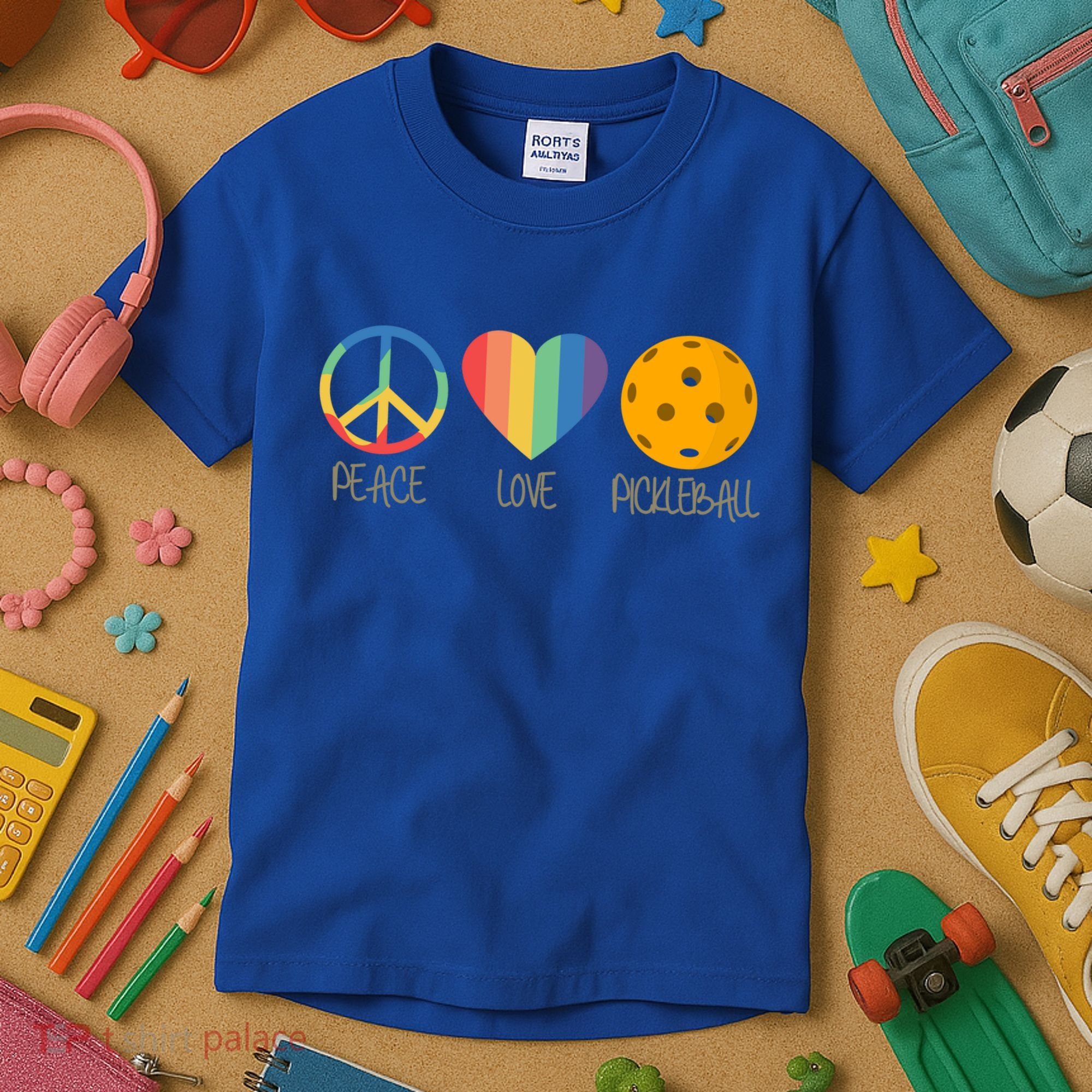 Peace Love Pickleball Gift Kids T-Shirt