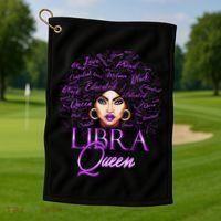 Purple Libra Queen Lady September Birthday Cute Gift Golf Towel thumb 1