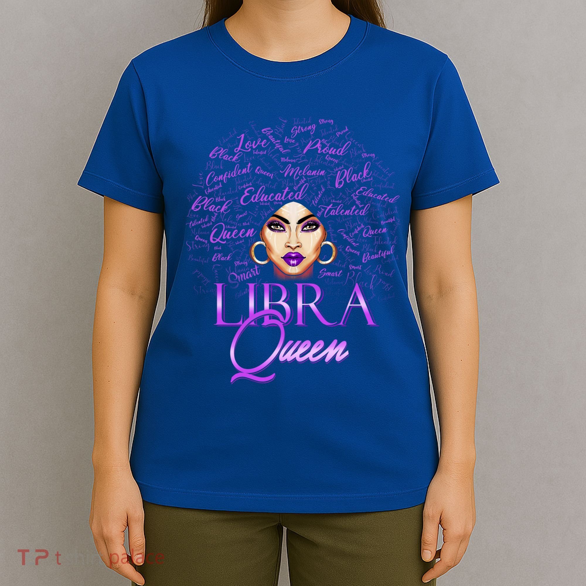 Purple Libra Queen Lady September Birthday Cute Gift T-Shirt