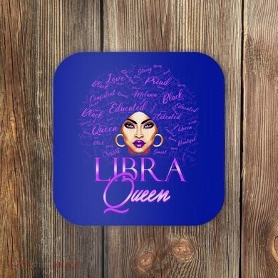 Purple Libra Queen Lady September Birthday Cute Gift Coaster