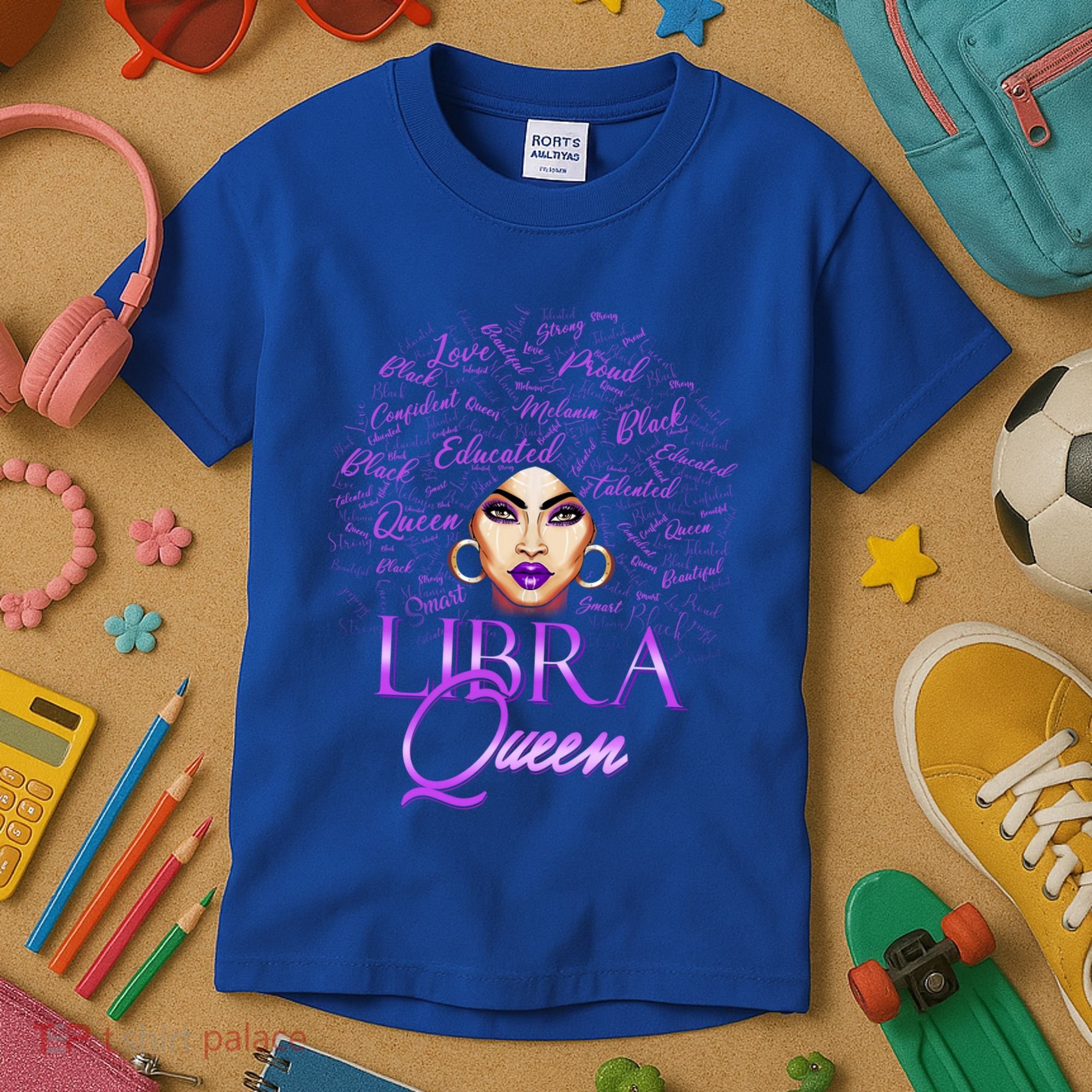 Purple Libra Queen Lady September Birthday Cute Gift Kids T-Shirt