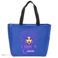 Purple Libra Queen Lady September Birthday Cute Gift Tote Bag thumb 0