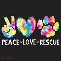 Peace Love Rescue Adopt Dog Cat Animals Funny Ie Dye Hat thumb 2