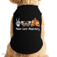 Peace Love Respiratory Therapist Skeleton Halloween Costume Doggie Tank thumb 0