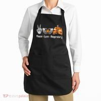 Peace Love Respiratory Therapist Skeleton Halloween Costume Apron thumb 2