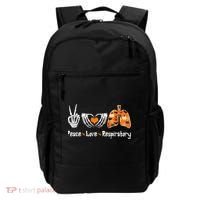 Peace Love Respiratory Therapist Skeleton Halloween Costume Backpack thumb 0