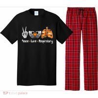 Peace Love Respiratory Therapist Skeleton Halloween Costume Pajama Set thumb 0