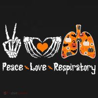 Peace Love Respiratory Therapist Skeleton Halloween Costume Women's Hoodie thumb 2