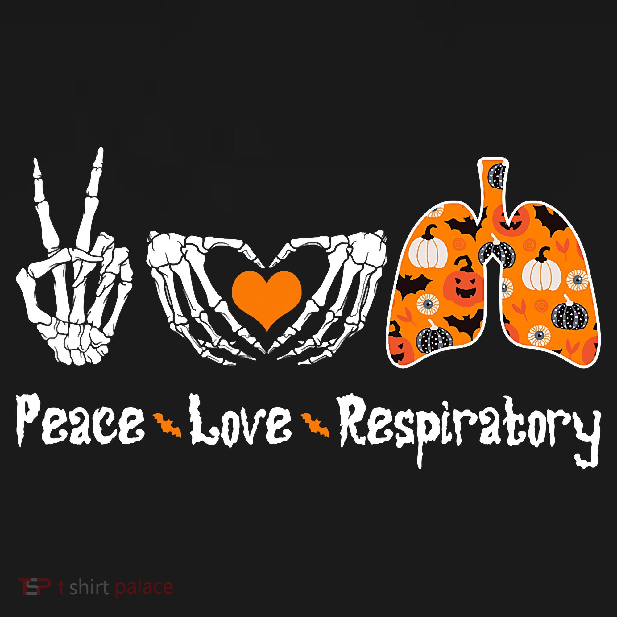 Peace Love Respiratory Therapist Skeleton Halloween Costume Women's Hoodie