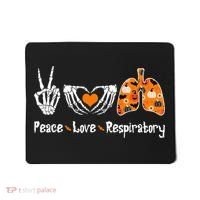 Peace Love Respiratory Therapist Skeleton Halloween Costume Mousepad thumb 0