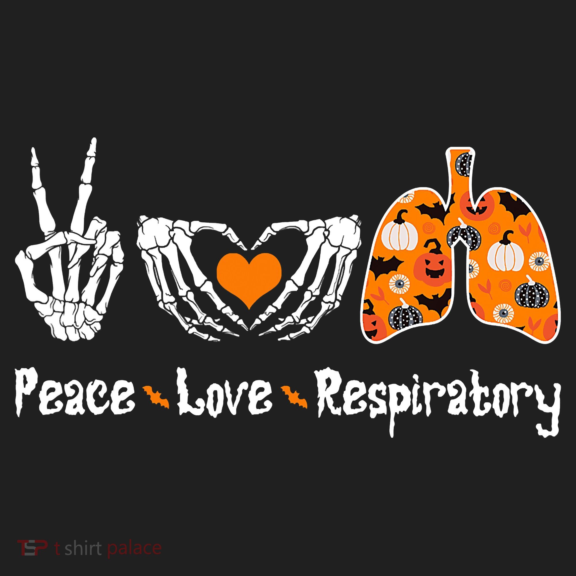 Peace Love Respiratory Therapist Skeleton Halloween Costume Hat