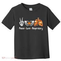 Peace Love Respiratory Therapist Skeleton Halloween Costume Toddler T-Shirt thumb 0
