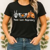 Peace Love Respiratory Therapist Skeleton Halloween Costume Women's T-Shirt thumb 2