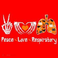 Peace Love Respiratory Therapist Skeleton Halloween Costume Santa Hat thumb 1