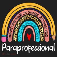 Paraprofessional Leopard Rainbow Back To School Paraeducator Cute Gift Women's Sweatshirt thumb 2