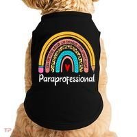 Paraprofessional Leopard Rainbow Back To School Paraeducator Cute Gift Doggie Tank thumb 0
