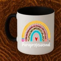 Paraprofessional Leopard Rainbow Back To School Paraeducator Cute Gift Coffee Mug thumb 2