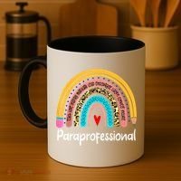 Paraprofessional Leopard Rainbow Back To School Paraeducator Cute Gift Coffee Mug thumb 4