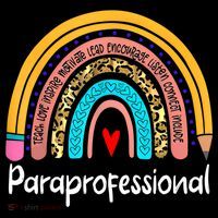 Paraprofessional Leopard Rainbow Back To School Paraeducator Cute Gift Ornament thumb 1
