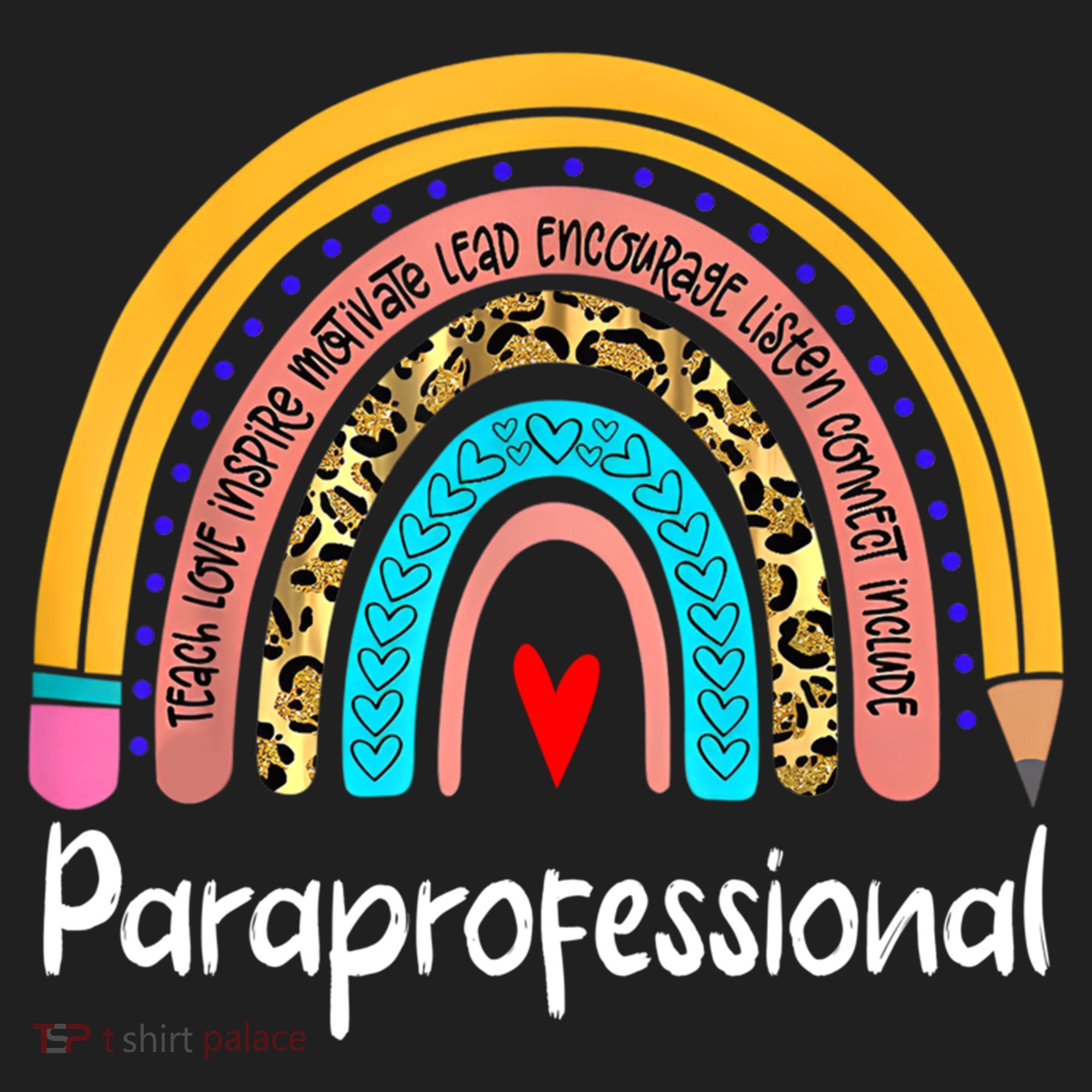 Paraprofessional Leopard Rainbow Back To School Paraeducator Cute Gift Hat