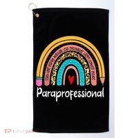 Paraprofessional Leopard Rainbow Back To School Paraeducator Cute Gift Golf Towel thumb 0