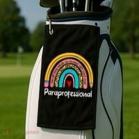 Paraprofessional Leopard Rainbow Back To School Paraeducator Cute Gift Golf Towel thumb 2