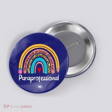 Paraprofessional Leopard Rainbow Back To School Paraeducator Cute Gift Button