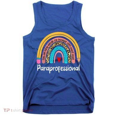 Paraprofessional Leopard Rainbow Back To School Paraeducator Cute Gift Tank Top