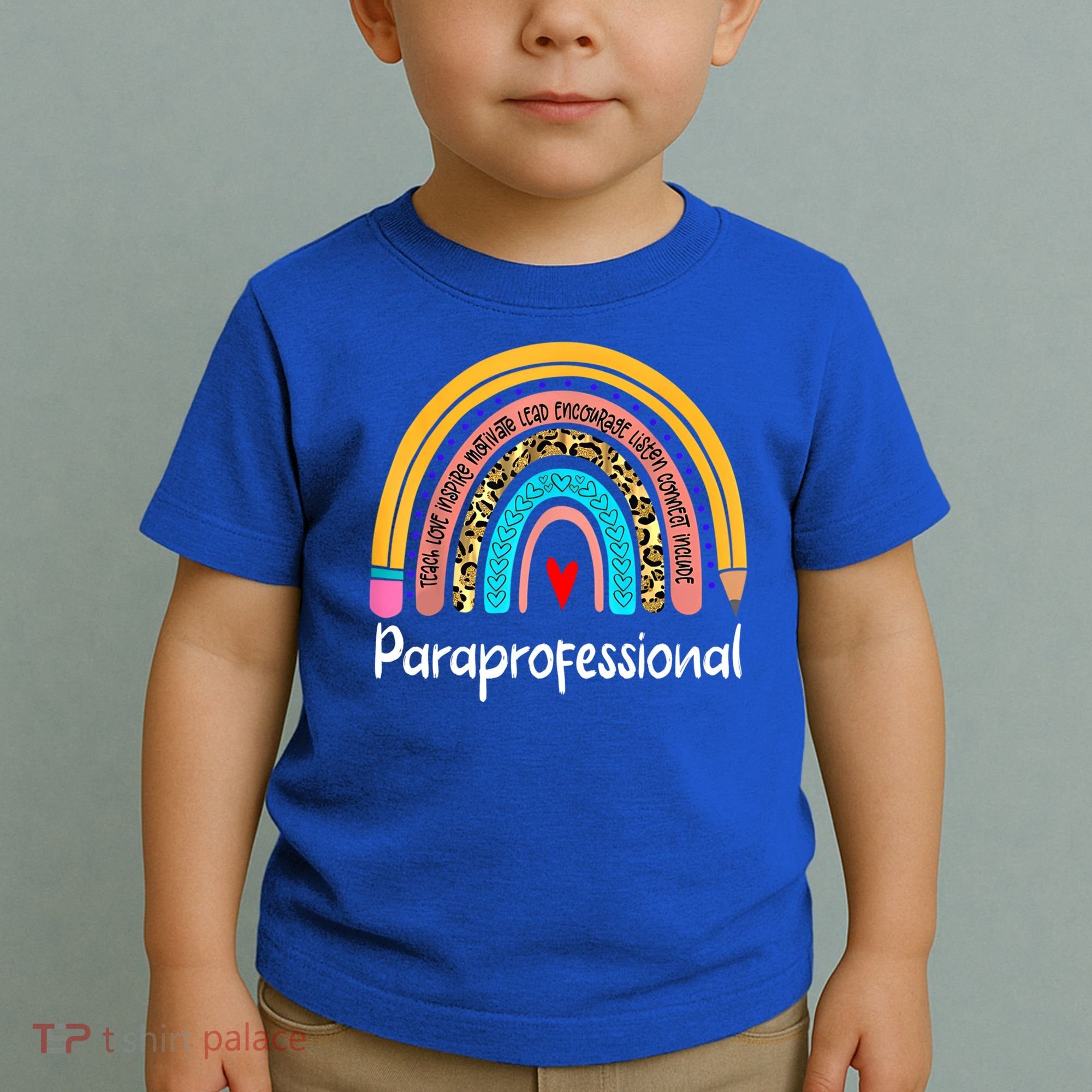Paraprofessional Leopard Rainbow Back To School Paraeducator Cute Gift Toddler T-Shirt