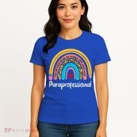 Paraprofessional Leopard Rainbow Back To School Paraeducator Cute Gift Women's T-Shirt thumb 4