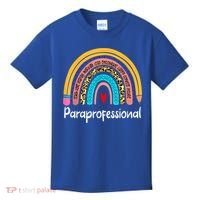 Paraprofessional Leopard Rainbow Back To School Paraeducator Cute Gift Kids T-Shirt thumb 0