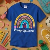 Paraprofessional Leopard Rainbow Back To School Paraeducator Cute Gift Kids T-Shirt thumb 3