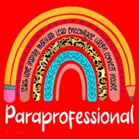 Paraprofessional Leopard Rainbow Back To School Paraeducator Cute Gift Santa Hat thumb 1