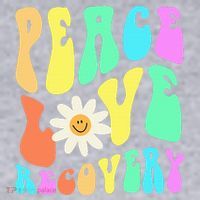 Peace Love Recovery Retro Sober Celebration Women's Sweatshirt thumb 2