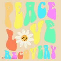 Peace Love Recovery Retro Sober Celebration Tote Bag thumb 4
