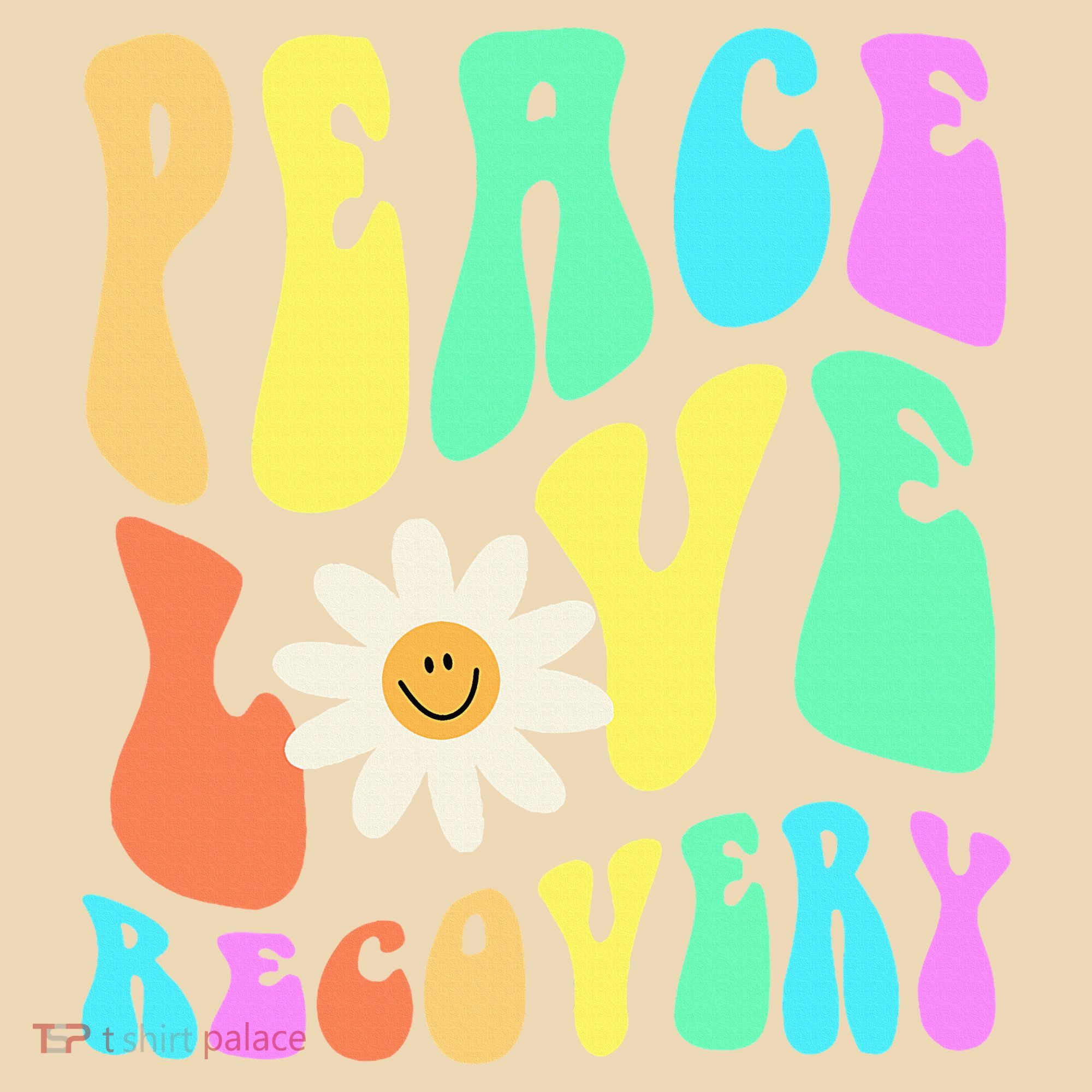 Peace Love Recovery Retro Sober Celebration Tote Bag
