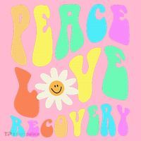 Peace Love Recovery Retro Sober Celebration Coaster thumb 2