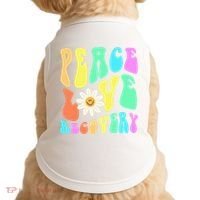 Peace Love Recovery Retro Sober Celebration Doggie Tank thumb 0