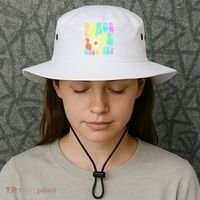Peace Love Recovery Retro Sober Celebration Bucket Hat thumb 3
