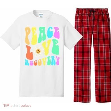 Peace Love Recovery Retro Sober Celebration Pajama Set