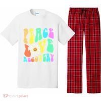 Peace Love Recovery Retro Sober Celebration Pajama Set thumb 0