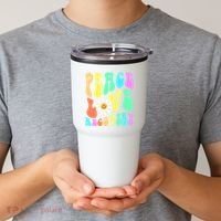 Peace Love Recovery Retro Sober Celebration Tumbler thumb 2
