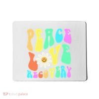 Peace Love Recovery Retro Sober Celebration Mousepad thumb 0
