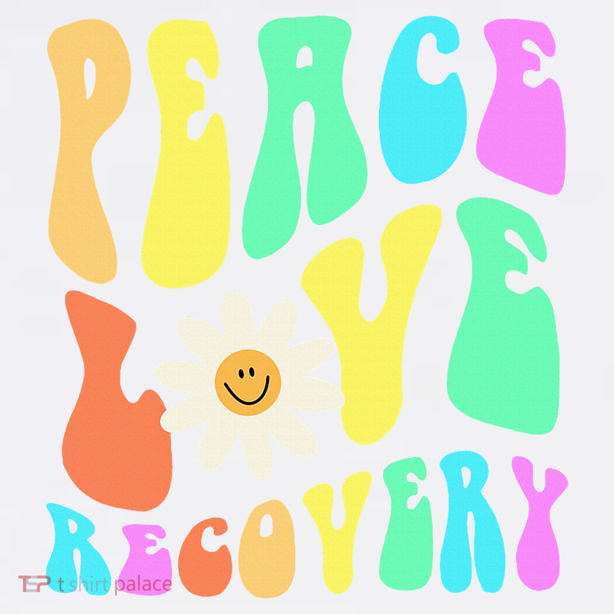 Peace Love Recovery Retro Sober Celebration Ornament