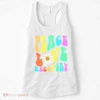 Peace Love Recovery Retro Sober Celebration Women's Tank Top thumb 0