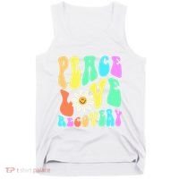 Peace Love Recovery Retro Sober Celebration Tank Top thumb 0