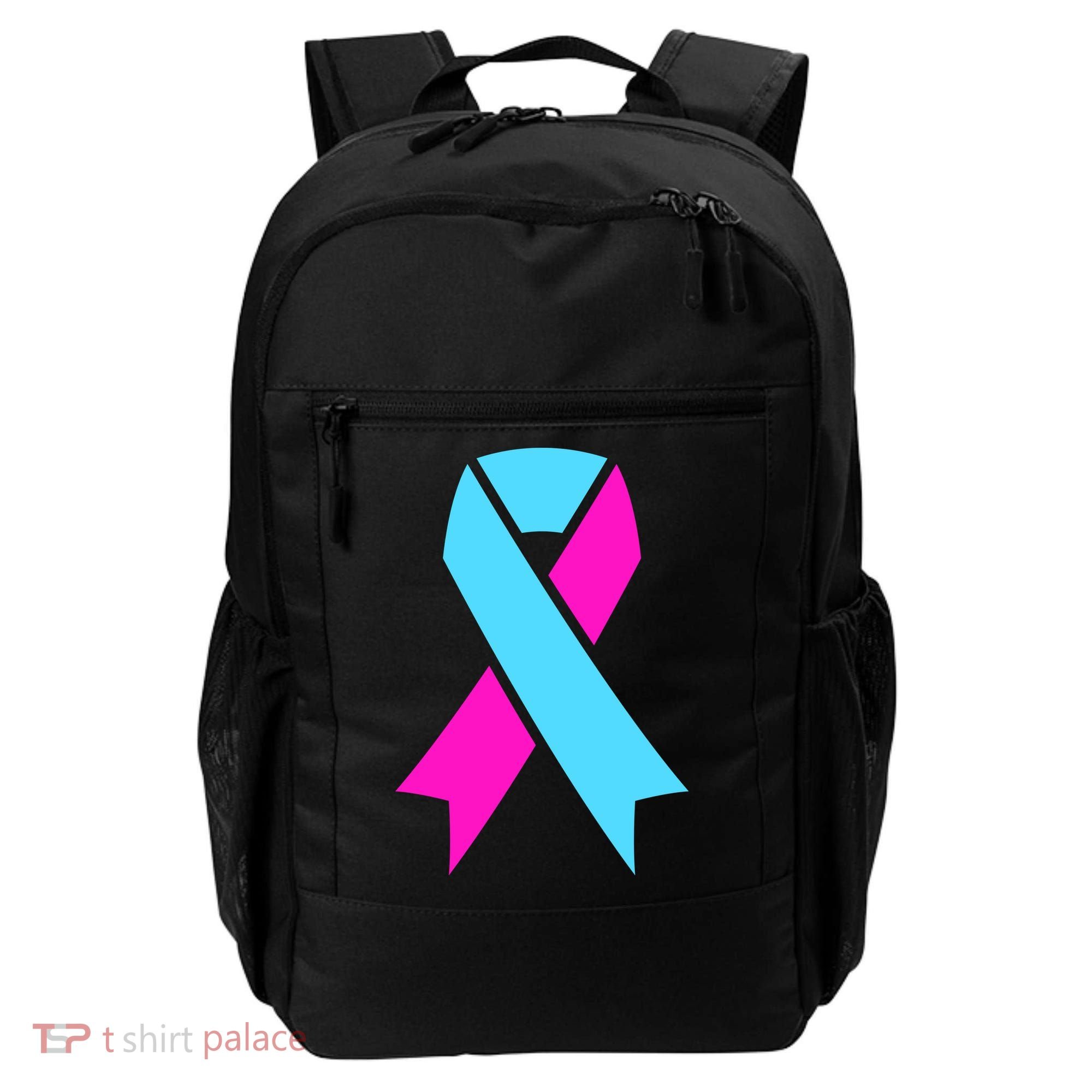 Pro Life Ribbon Pregnancy Infant Loss Awareness Stop Abortion Backpack