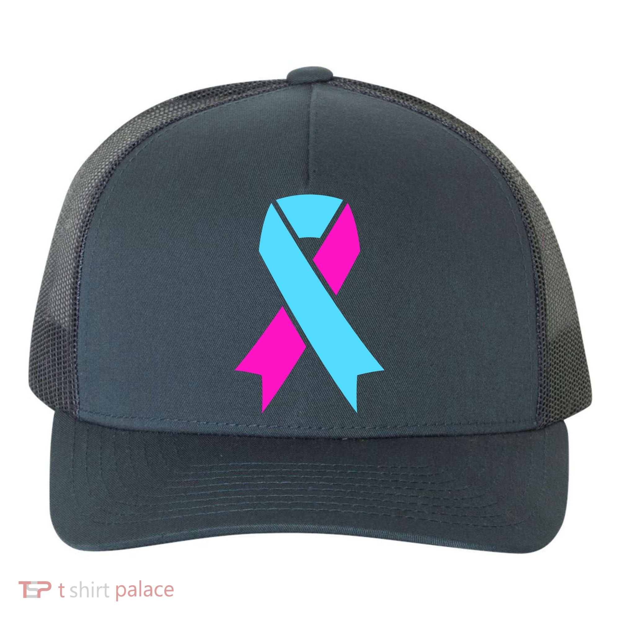 Pro Life Ribbon Pregnancy Infant Loss Awareness Stop Abortion Yupoong Adult 5-Panel Trucker Hat