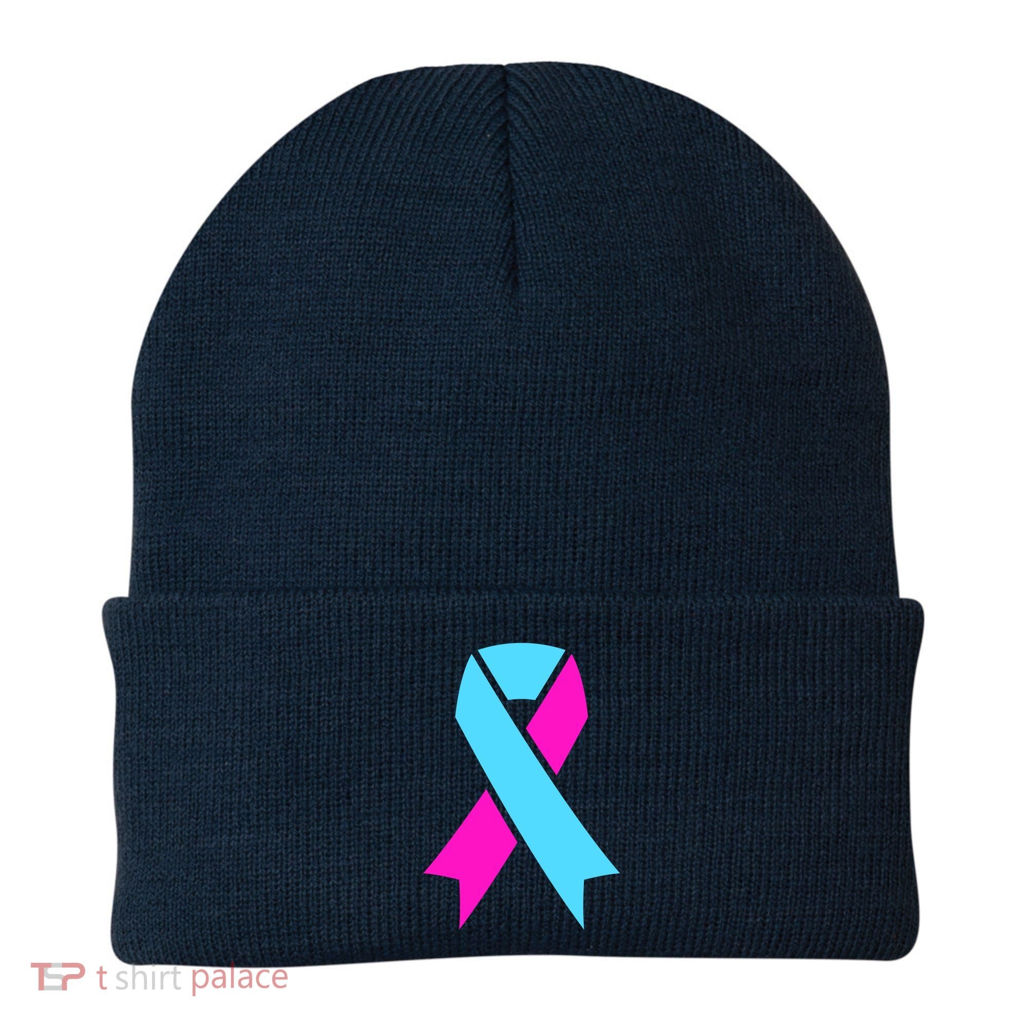 Pro Life Ribbon Pregnancy Infant Loss Awareness Stop Abortion Beanie